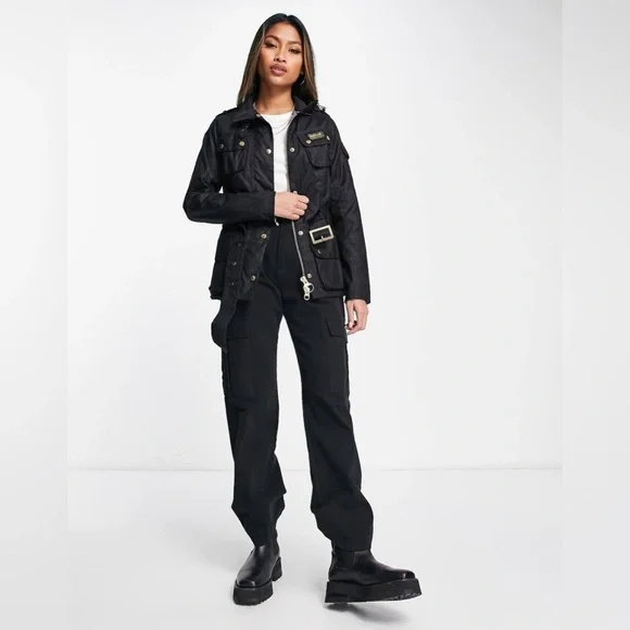 BARBOUR INTERNATIONAL WOMEN'S INTERNATIONAL WAX JACKET - BLACK NWOT - Picture 4 of 14